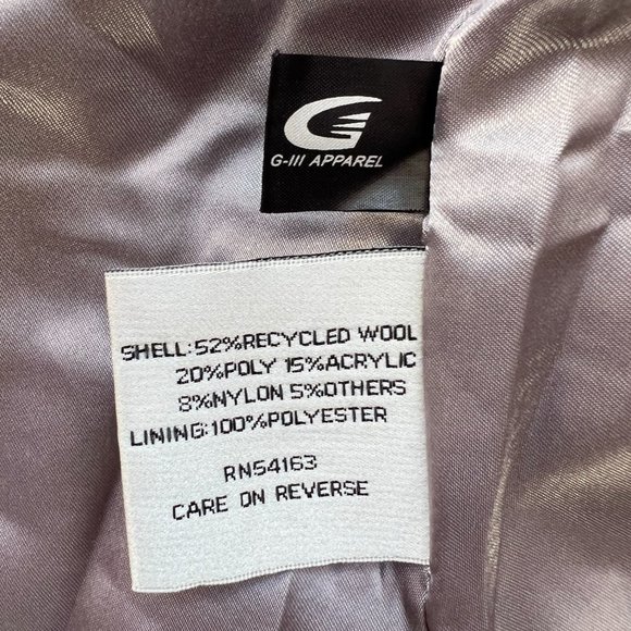 Kenneth Cole Gray Wool Blend Pea Coat, Size 14, Fully Lined - Picture 4 of 11